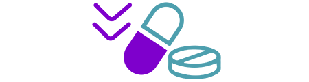 Icon showing reduction of medication